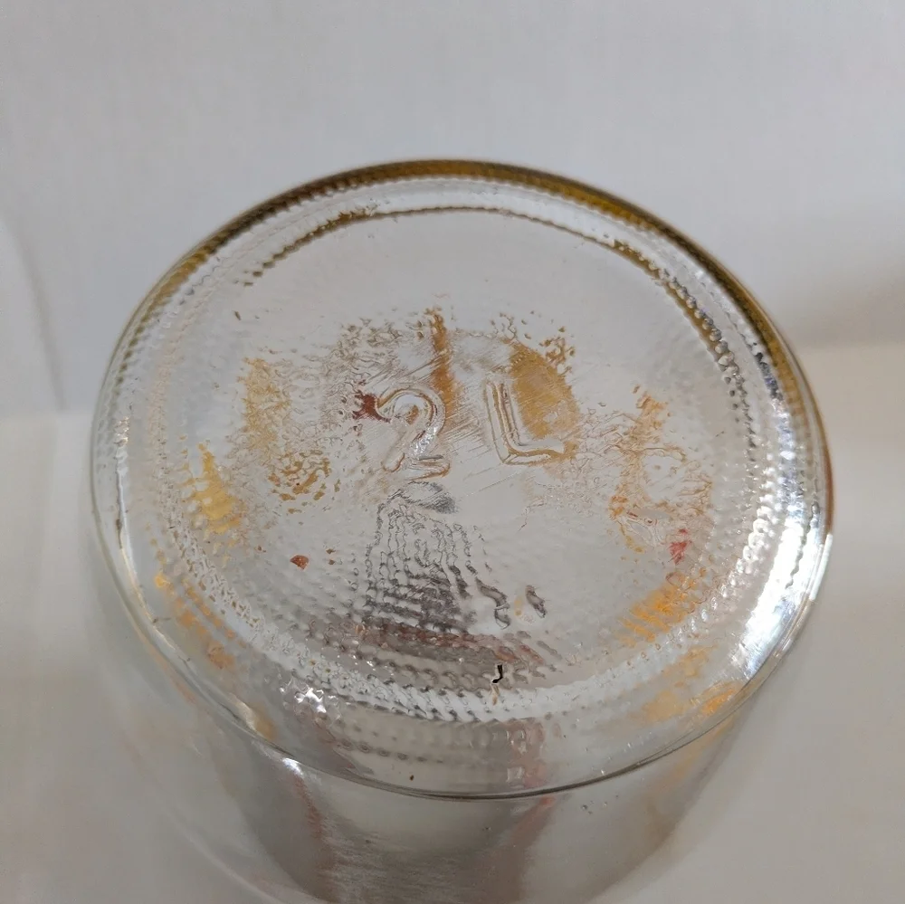 Vintage Glass Jar Canister Storage Botanical Wheat Arc France 2 L
